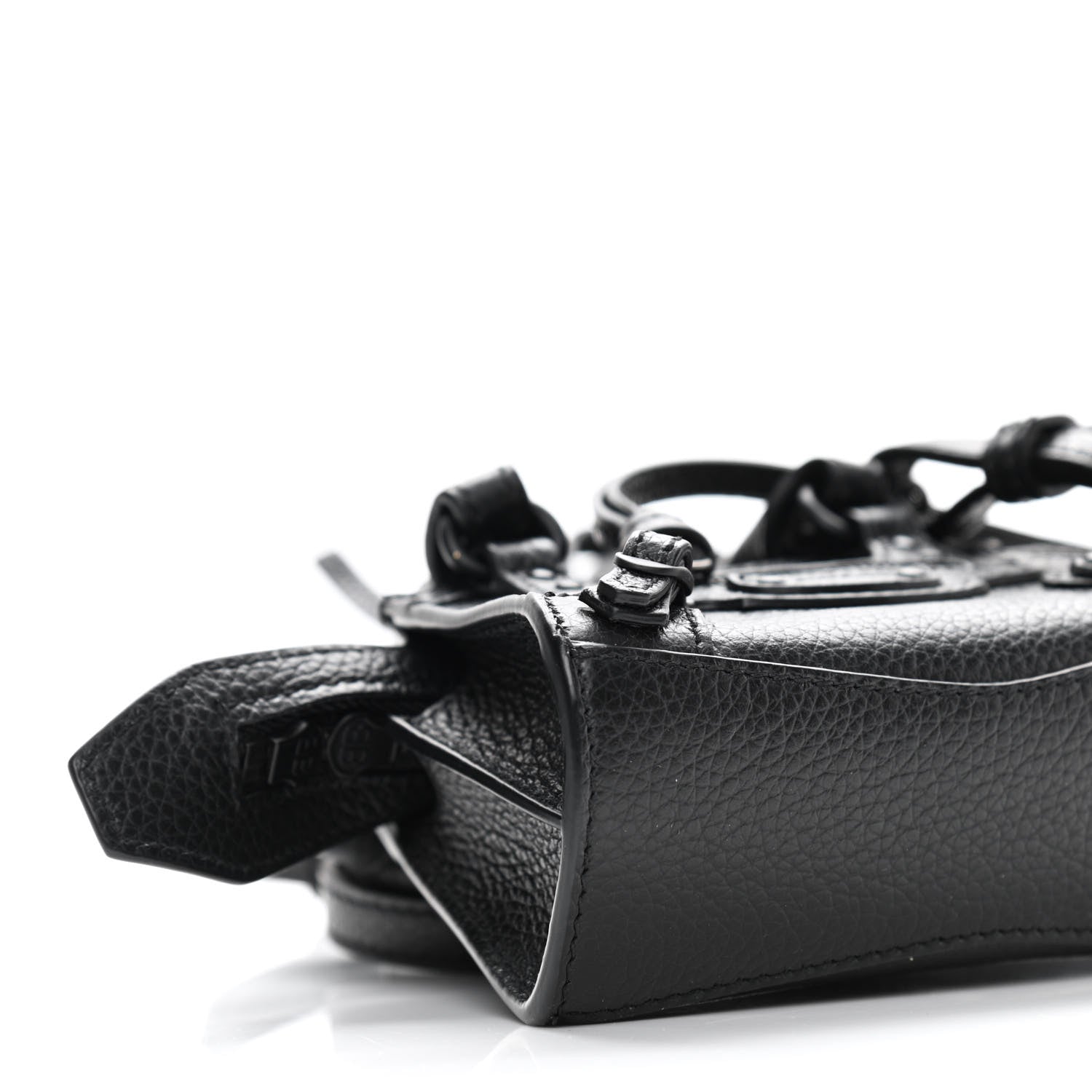 Balenciaga Grained Calfskin Neo Classic Black Hardware Super Nano City Crossbody Black 9 of 10