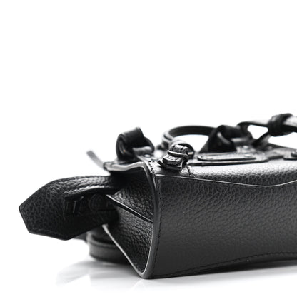 Balenciaga Grained Calfskin Neo Classic Black Hardware Super Nano City Crossbody Black 9 of 10
