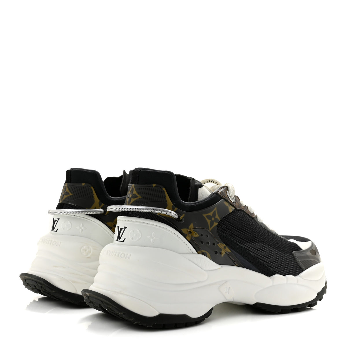 Louis Vuitton Monogram Calfskin Run 55 Sneakers 39 Black 5 of 9