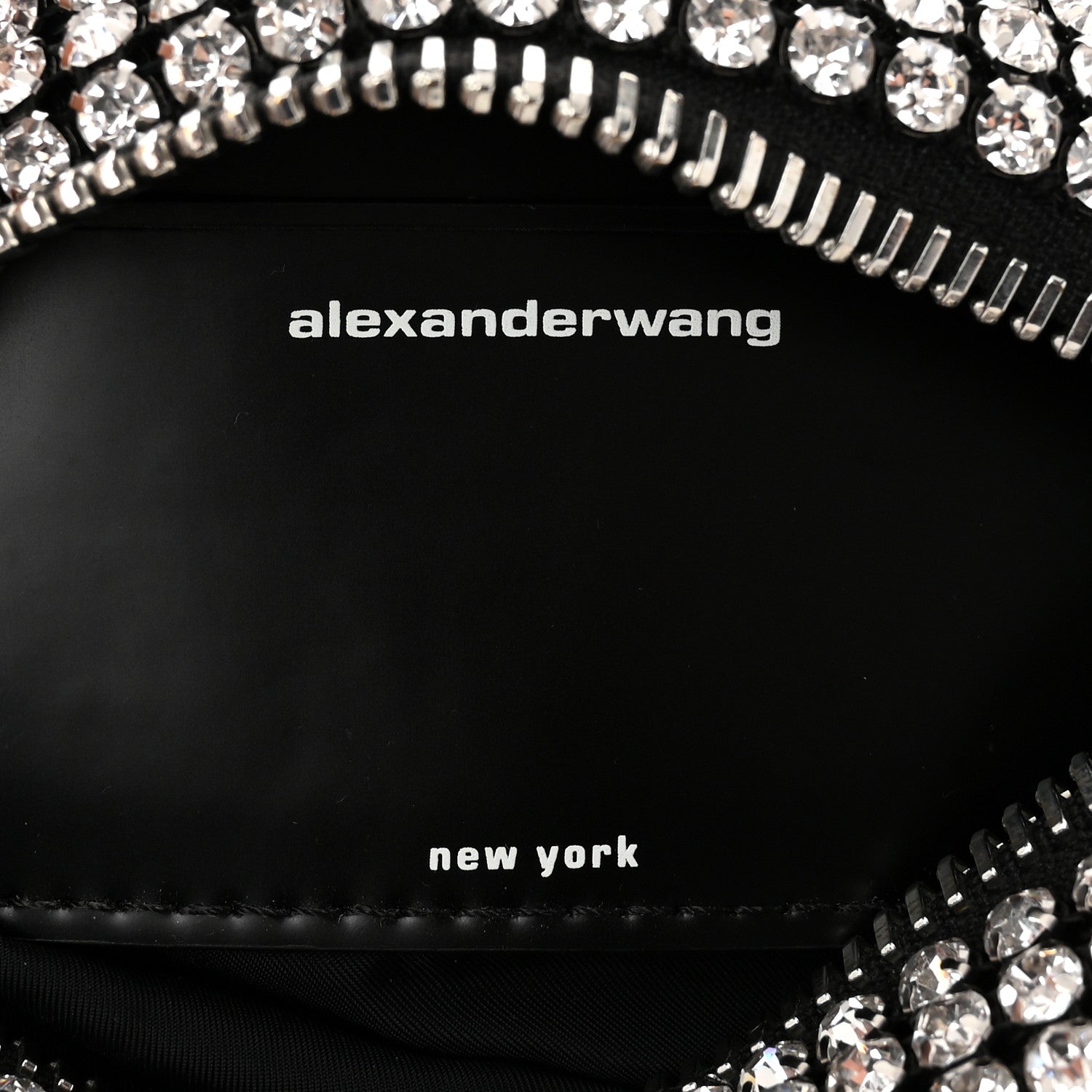 Alexander Wang Mesh Crystal Rhinestone Mini Heiress Pouch Black Silver 6 of 9