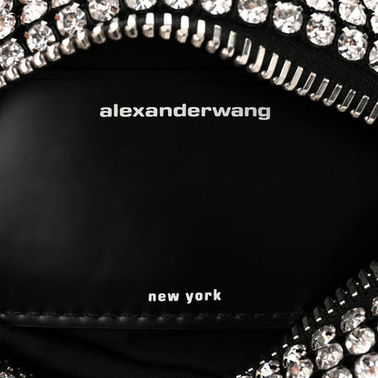 Alexander Wang Mesh Crystal Rhinestone Mini Heiress Pouch Black Silver 6 of 9