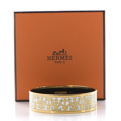 Hermes Enamel Printed Wide Balcons du Guadalquivir Bracelet 65 Gold 6 of 6