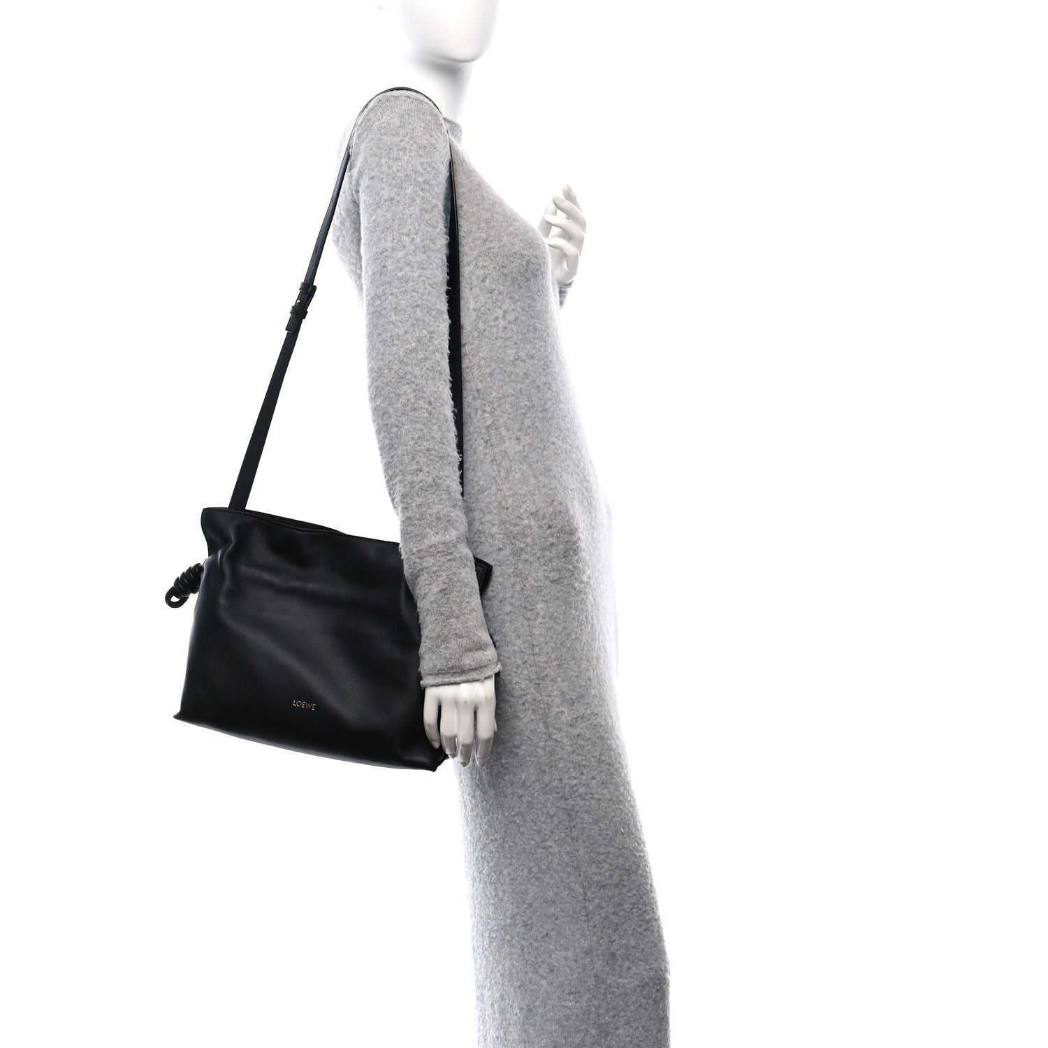Loewe Nappa Medium Flamenco Knot Bag Black 2 of 12