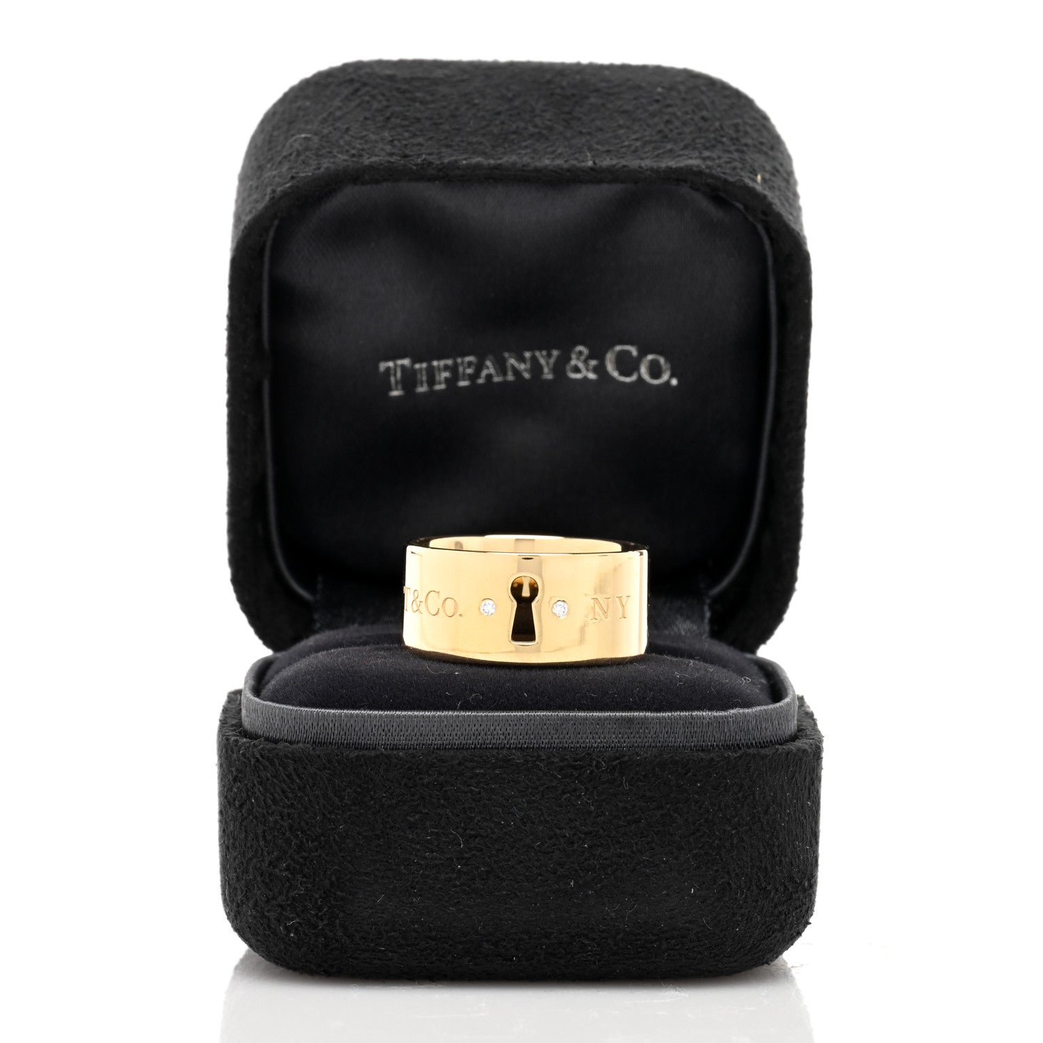 Tiffany 18K Yellow Gold Diamond Locks Ring 57 8 5 of 5