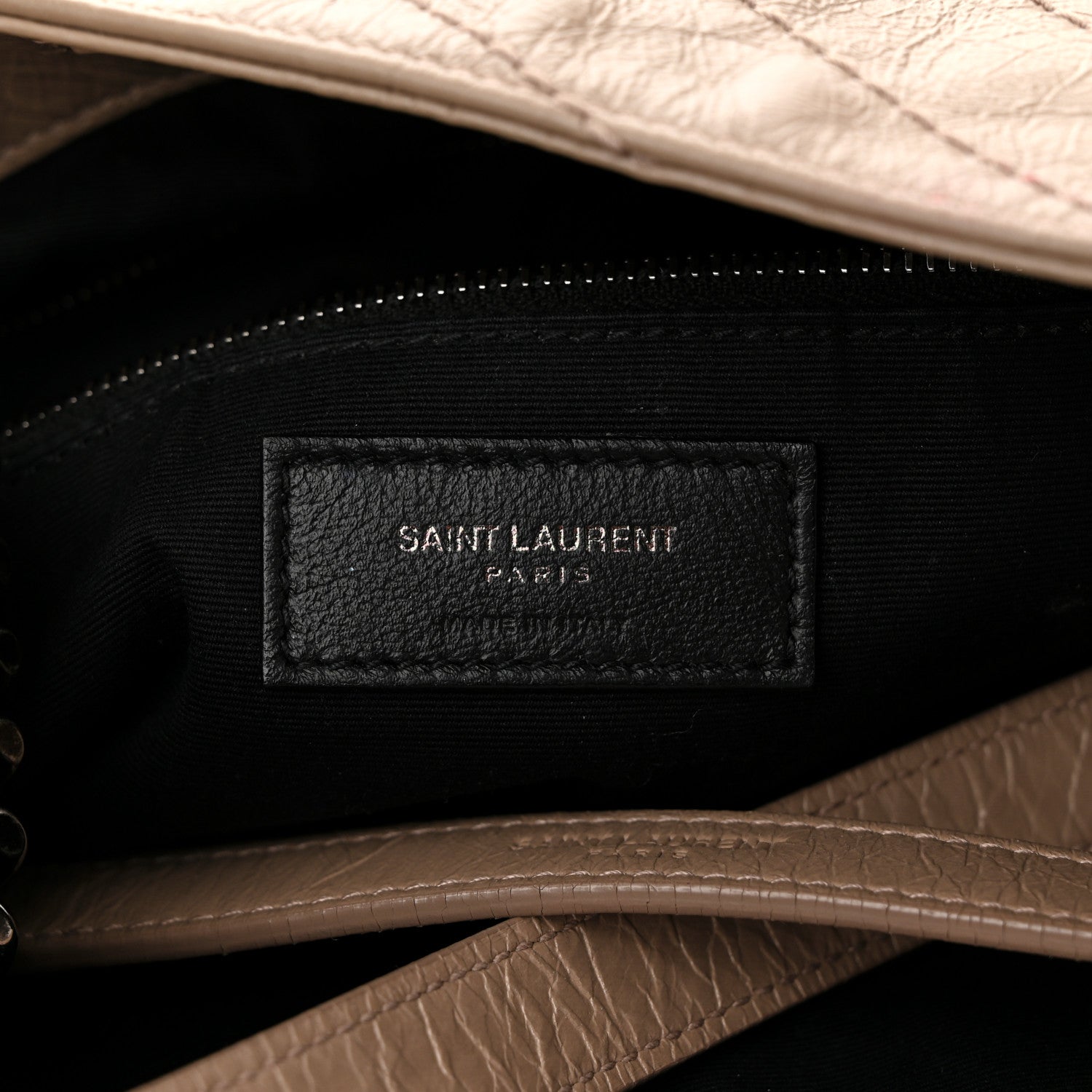 Saint Laurent Crinkled Calfskin Matelasse Monogram Large Niki Shopper Tote Dusty Grey 7 of 11