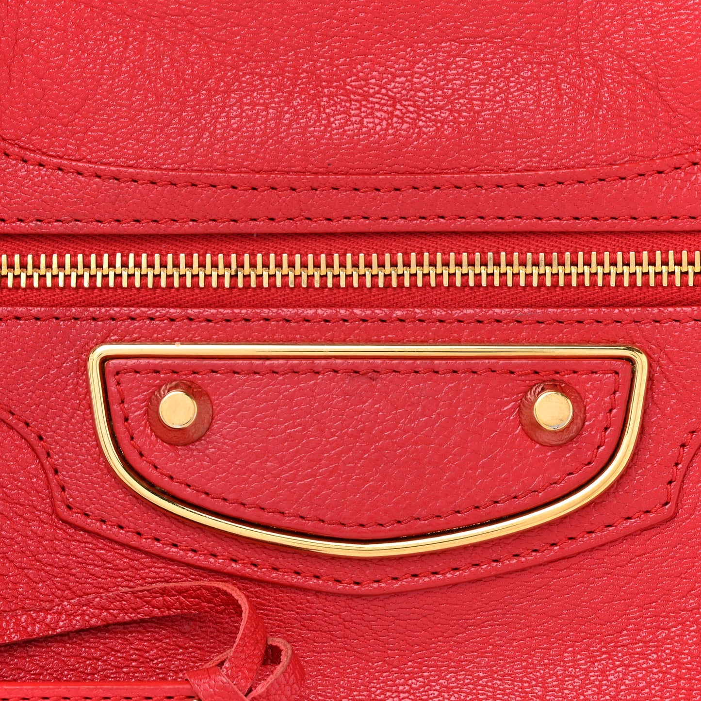 Chevre Gold Metallic Edge Hardware City Rouge Grenade