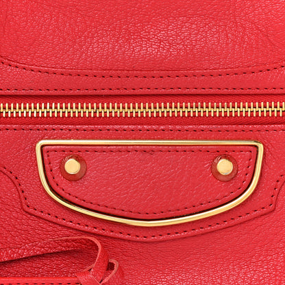 Balenciaga Chevre Gold Metallic Edge Hardware City Rouge Grenade 8 of 18