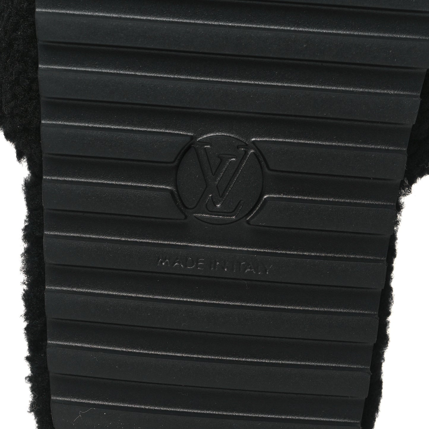 Shearling Monogram Giant Paseo Flat Comfort Mule 40 Black
