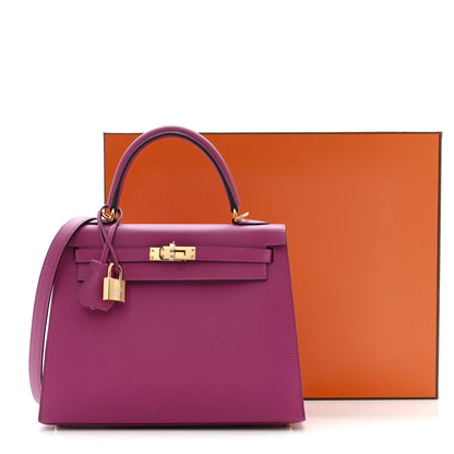 Hermes Epsom Kelly Sellier 25 Rose Pourpre 11 of 11