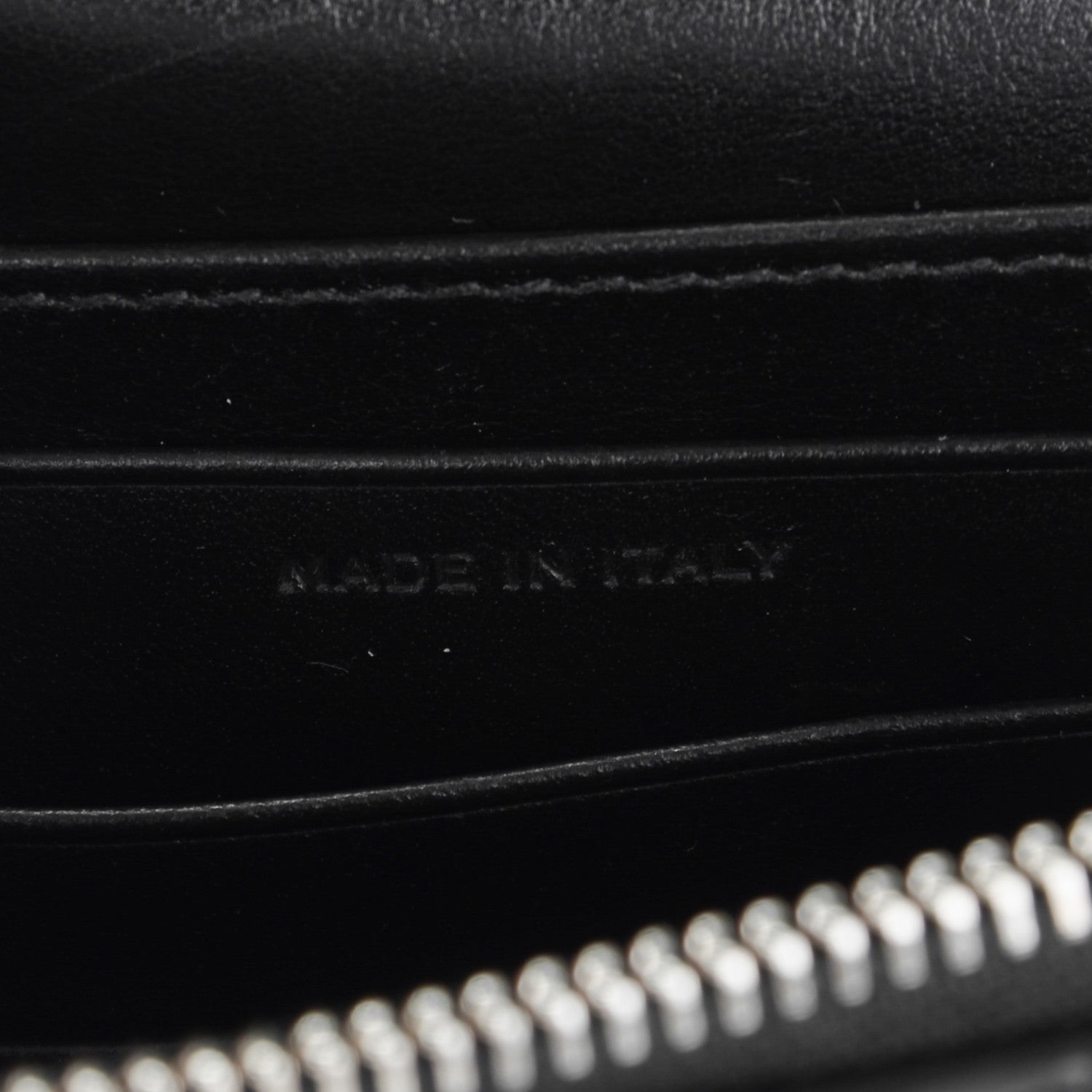 Saint Laurent Calfskin Crocodile Embossed Monogram Sunset Chain Wallet Black 7 of 7
