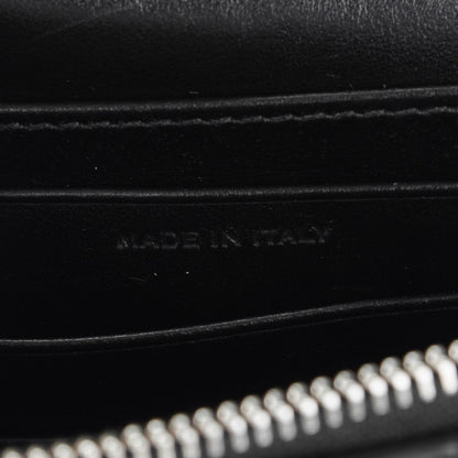 Saint Laurent Calfskin Crocodile Embossed Monogram Sunset Chain Wallet Black 7 of 7