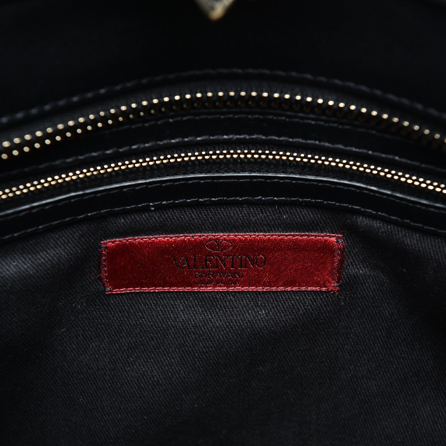 Valentino Garavani Vitello Rockstud Double Handle Tote Black 6 of 7