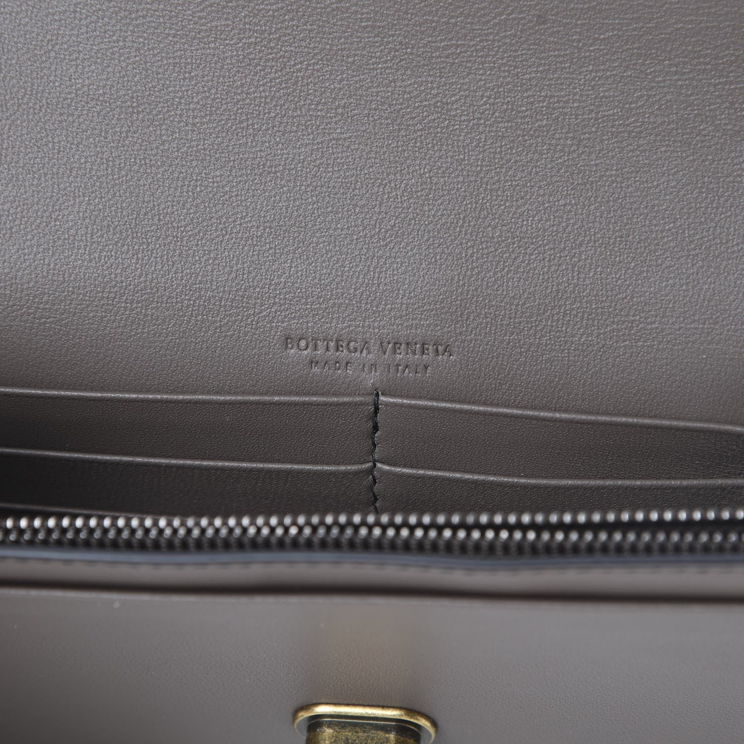 Bottega Veneta Nappa Intrecciato Ellittica Chain Wallet New Steel 5 of 10