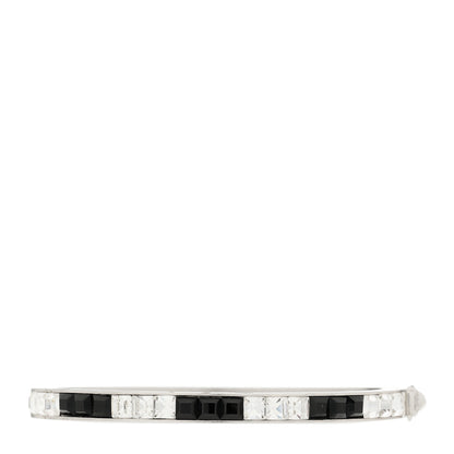 Chanel Crystal Baguette Bangle Silver Black 1 of 6