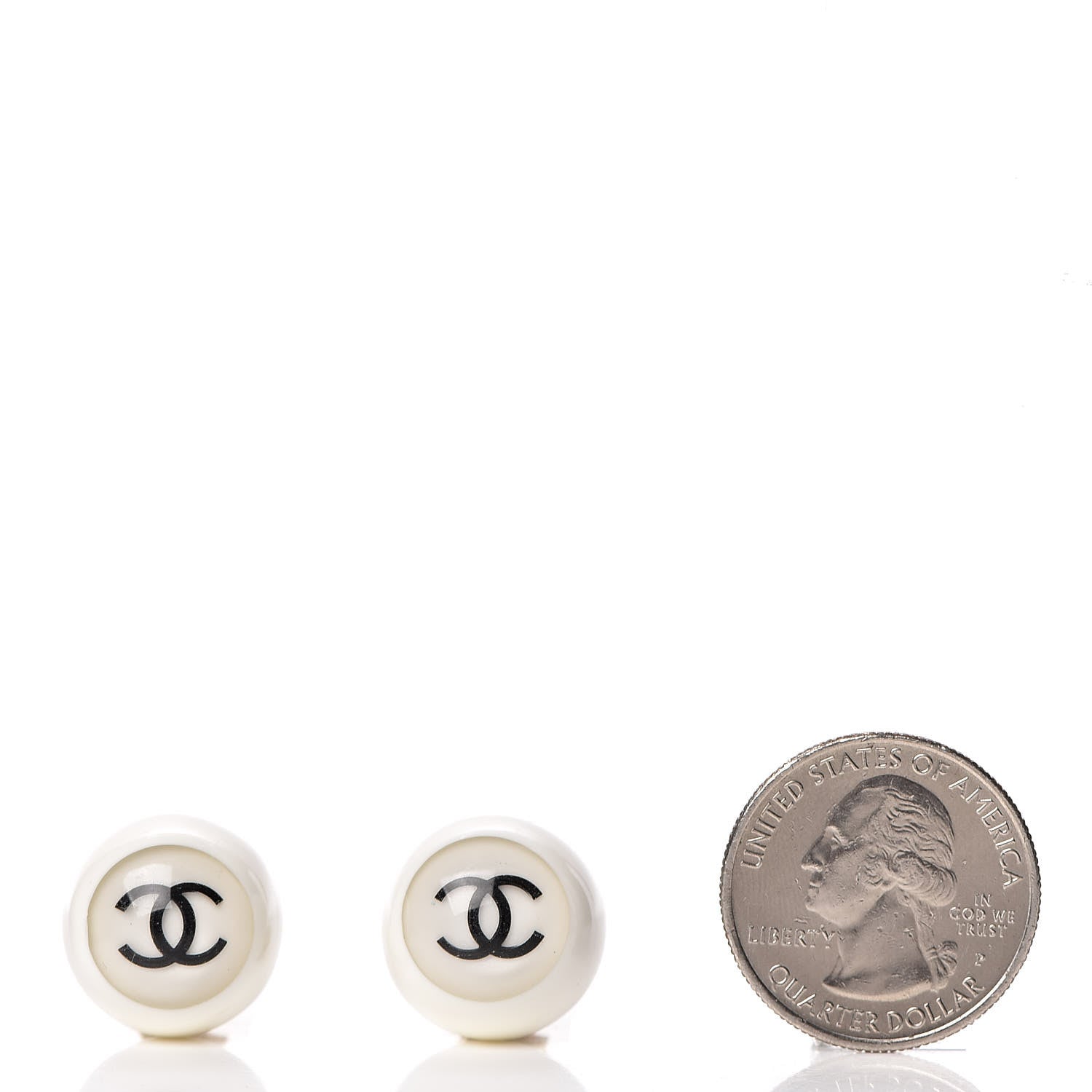Chanel Resin CC Clip On Earrings White 2 of 4