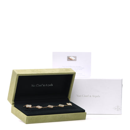 Van Cleef & Arpels 18K Yellow Gold Mother of Pearl 5 Motifs Vintage Alhambra Bracelet 7 of 7