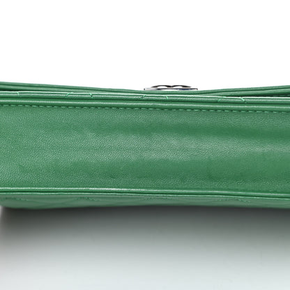 Chanel Lambskin Quilted Boy Wallet On Chain WOC Green 14 of 15