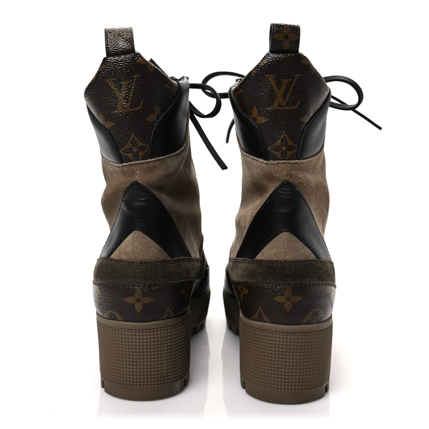 Louis Vuitton Suede Calfskin Monogram Laureate Platform Desert Boots 40 Taupe 5 of 9