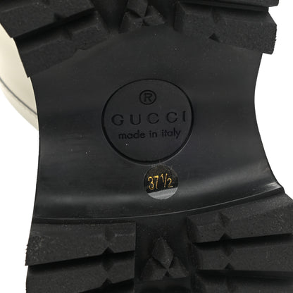 Gucci Cordovan Lux Womens Harald Horsebit Platform Slide Sandals 37.5 Dusty White 6 of 9