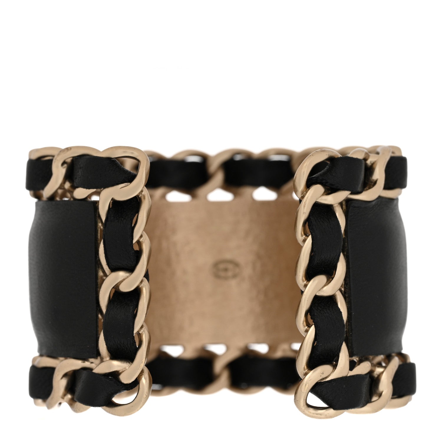 Chanel Lambskin Chain CC Cuff Black Gold 3 of 4