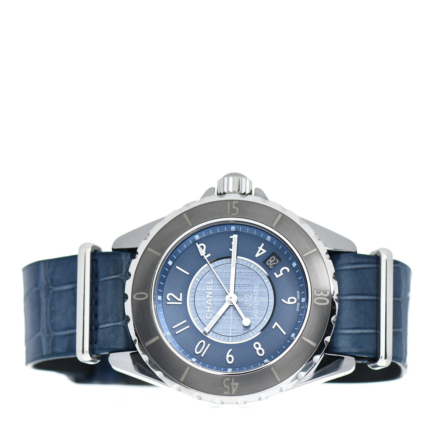 Titanium Alligator 38mm J12 Automatic Watch Blue