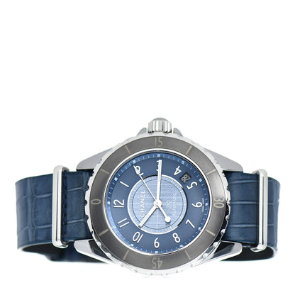 Chanel Titanium Alligator 38mm J12 Automatic Watch Blue 2 of 4