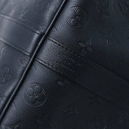 Louis Vuitton Calfskin Shadow Monogram Keepall Bandouliere 50 Black 6 of 9