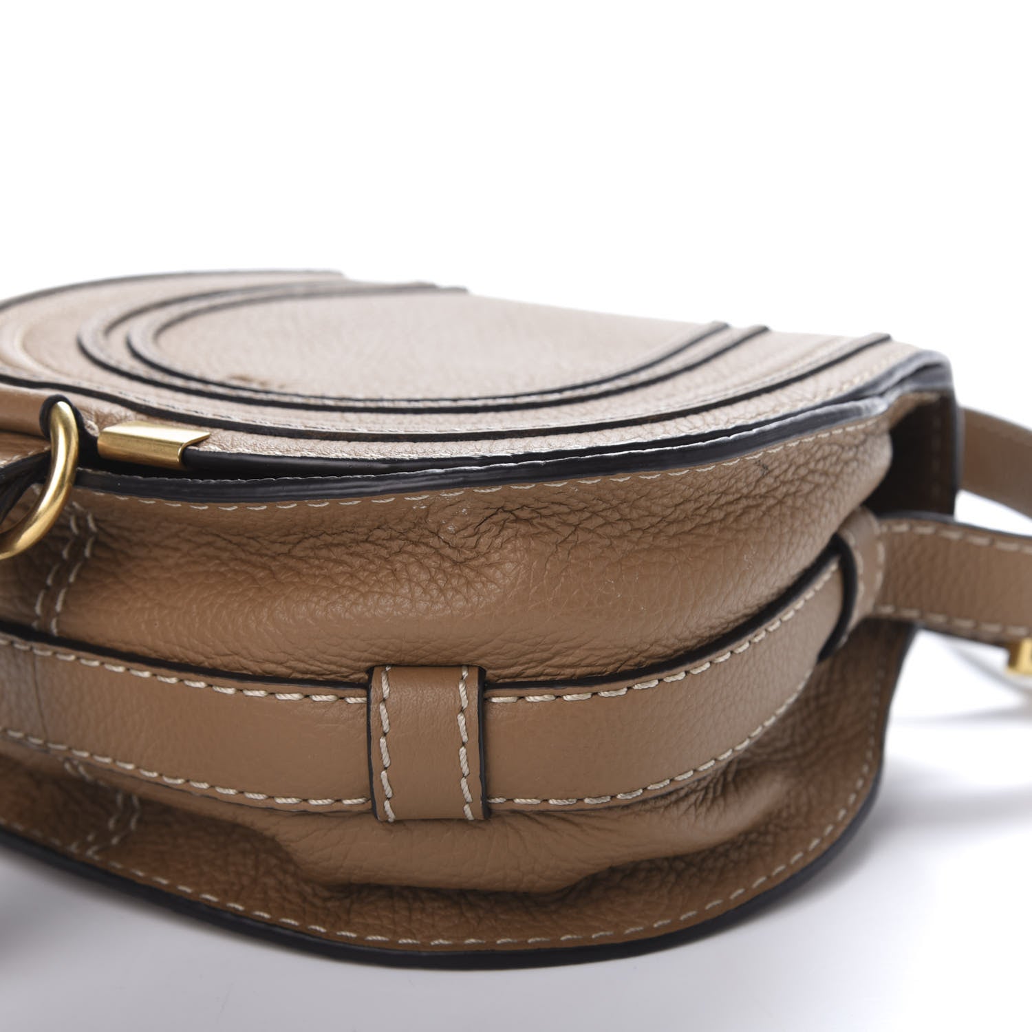 Chloe Calfskin Mini Marcie Round Crossbody Bag Nut 7 of 11