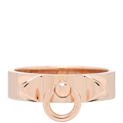 Hermes 18K Rose Gold PM Collier De Chien Ring 53 6.5 1 of 5