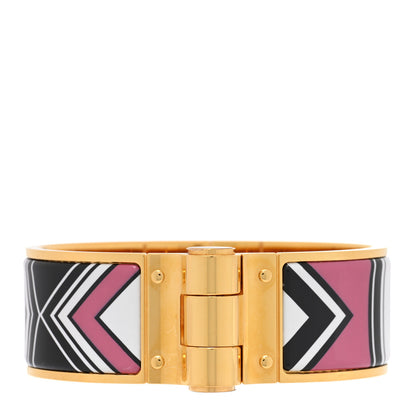 Hermes Enamel Printed Charniere Wide Hinged Bracelet S 1 of 5