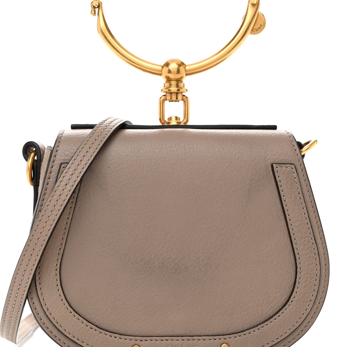 Calfskin Suede Small Nile Bracelet Bag Motty Grey