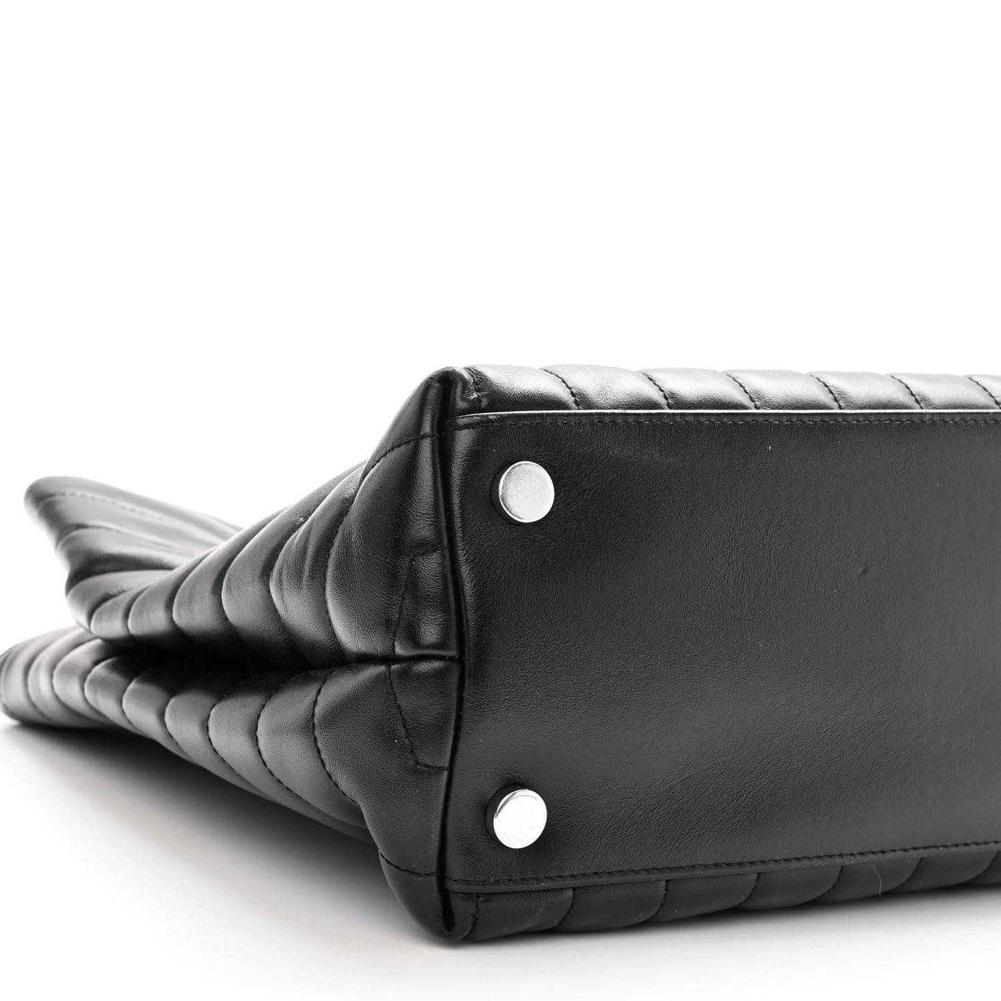 Calfskin Y Quilted Monogram Large Loulou Shopper Black