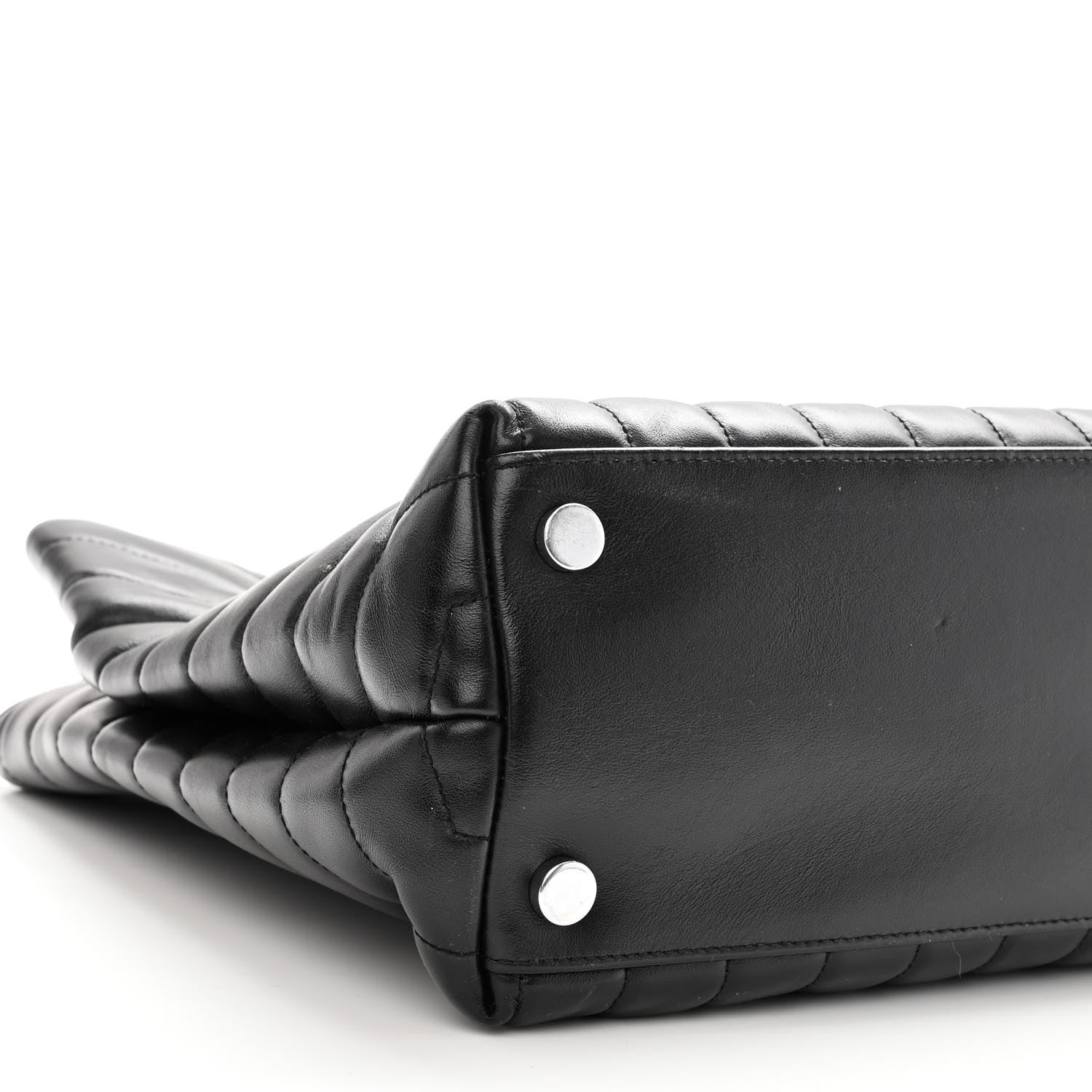Saint Laurent Calfskin Y Quilted Monogram Large Loulou Shopper Black 9 of 10