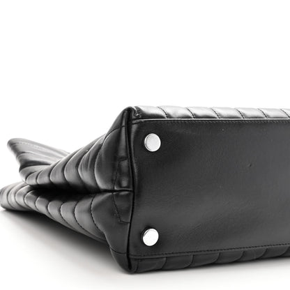 Saint Laurent Calfskin Y Quilted Monogram Large Loulou Shopper Black 9 of 10