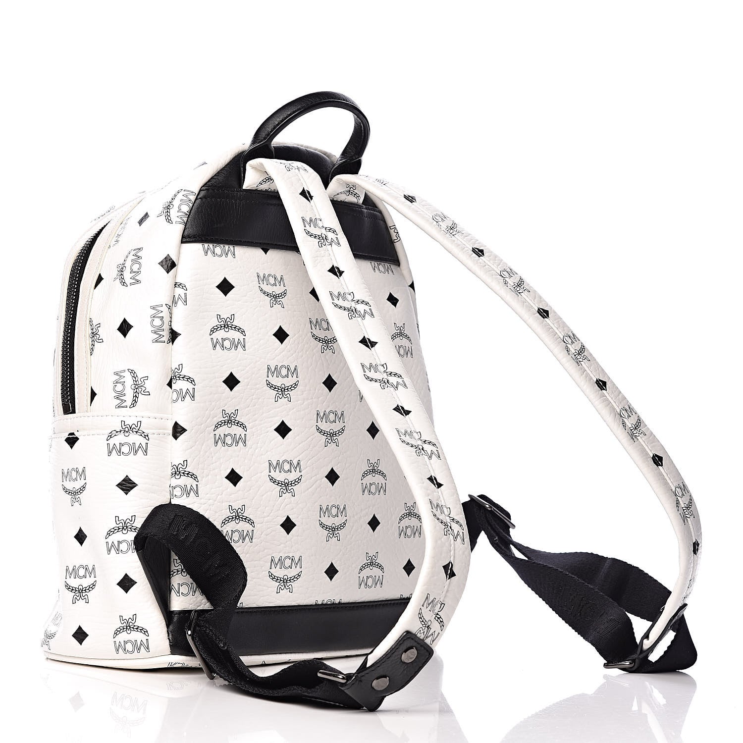 MCM Visetos Small Sprinkle Stud Stark Backpack White 3 of 10