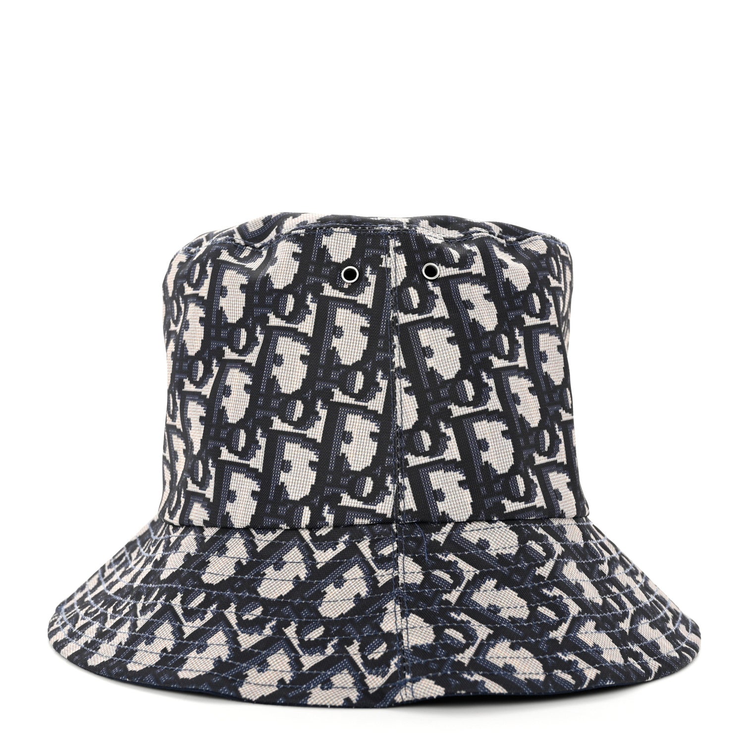 Christian Dior Polyester Cotton Oblique Teddy-D Brim Bucket Hat 57 Blue 4 of 8