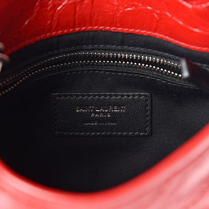 Saint Laurent Crinkled Calfskin Matelasse Monogram Niki Chain Wallet Red 6 of 11
