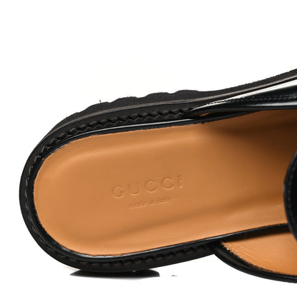 Gucci Magnum Calfskin Womens Horsebit Platform Mules 38.5 Black 8 of 10
