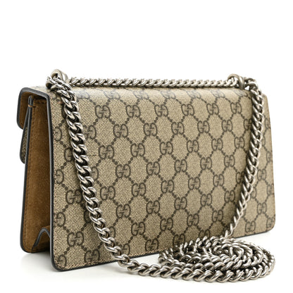 Gucci GG Supreme Monogram Suede Crystal Small Dionysus Shoulder Bag Beige Ebony Taupe 3 of 10