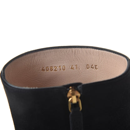 Gucci Kid Scamosciato GG Marmont Fringe 75mm Ankle Boots 41 Black 11 of 12