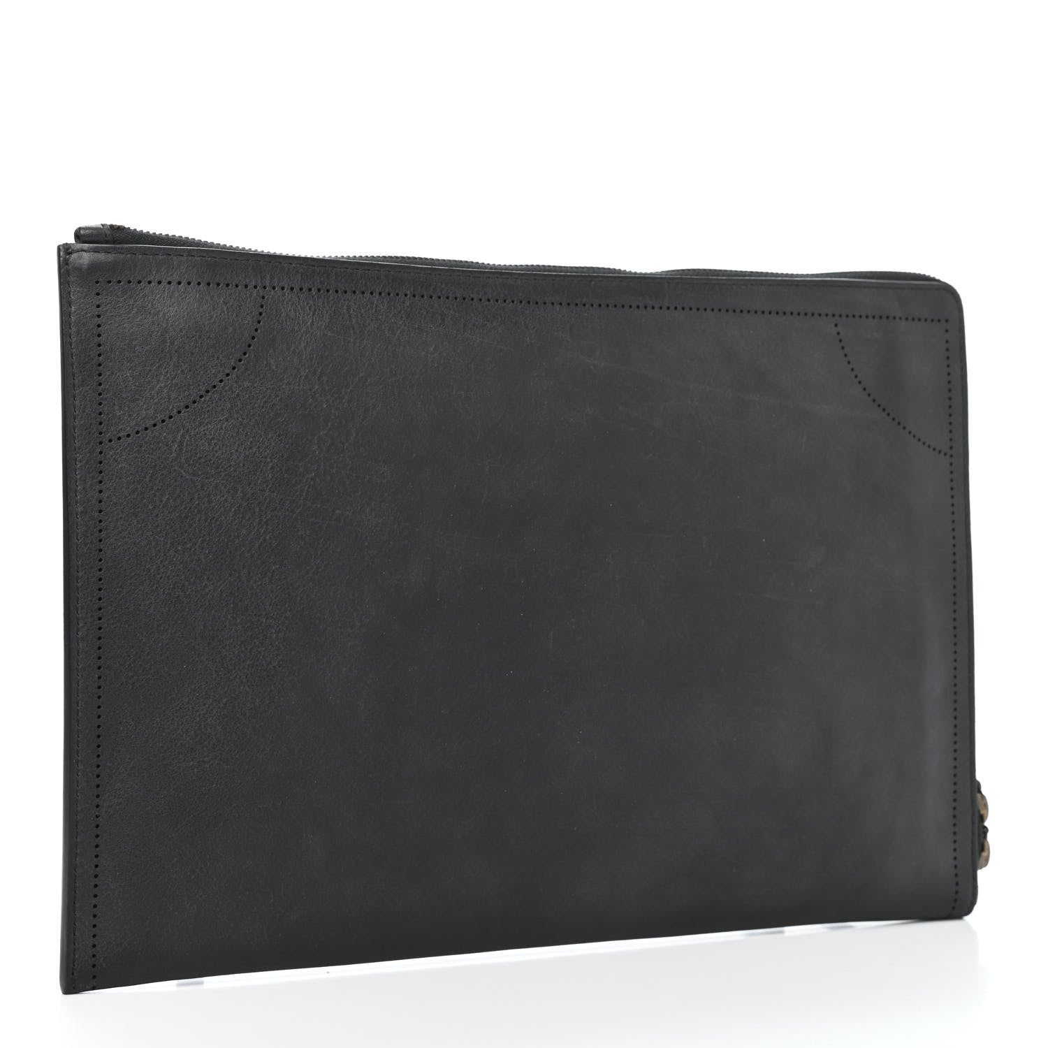 Balenciaga Veau Soyeux Perforated Blackout Hardware Pouch Black 2 of 4