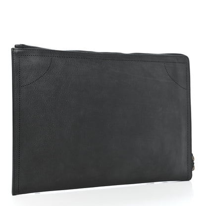 Balenciaga Veau Soyeux Perforated Blackout Hardware Pouch Black 2 of 4