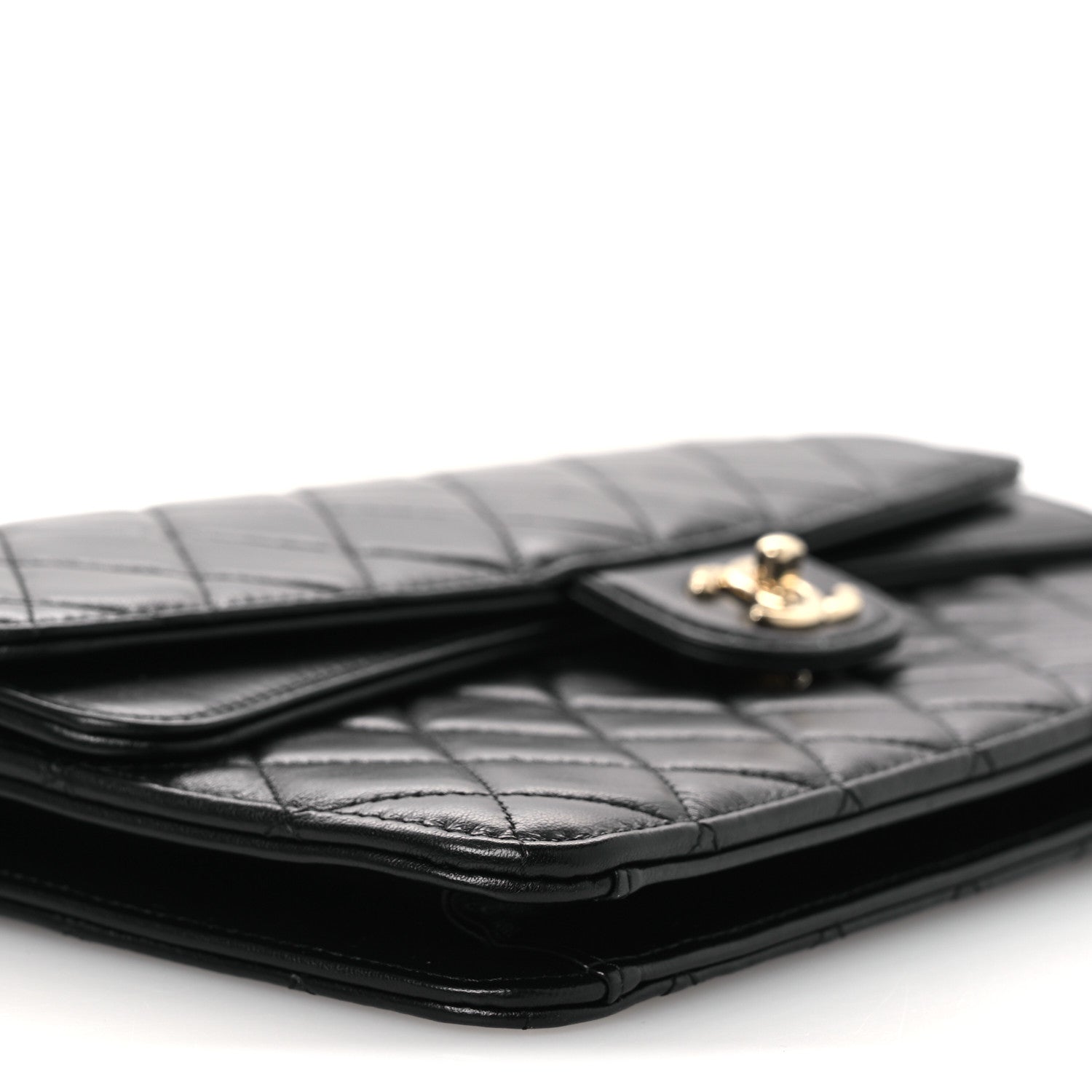 Chanel Lambskin Quilted Flap Clutch Black 9 of 14