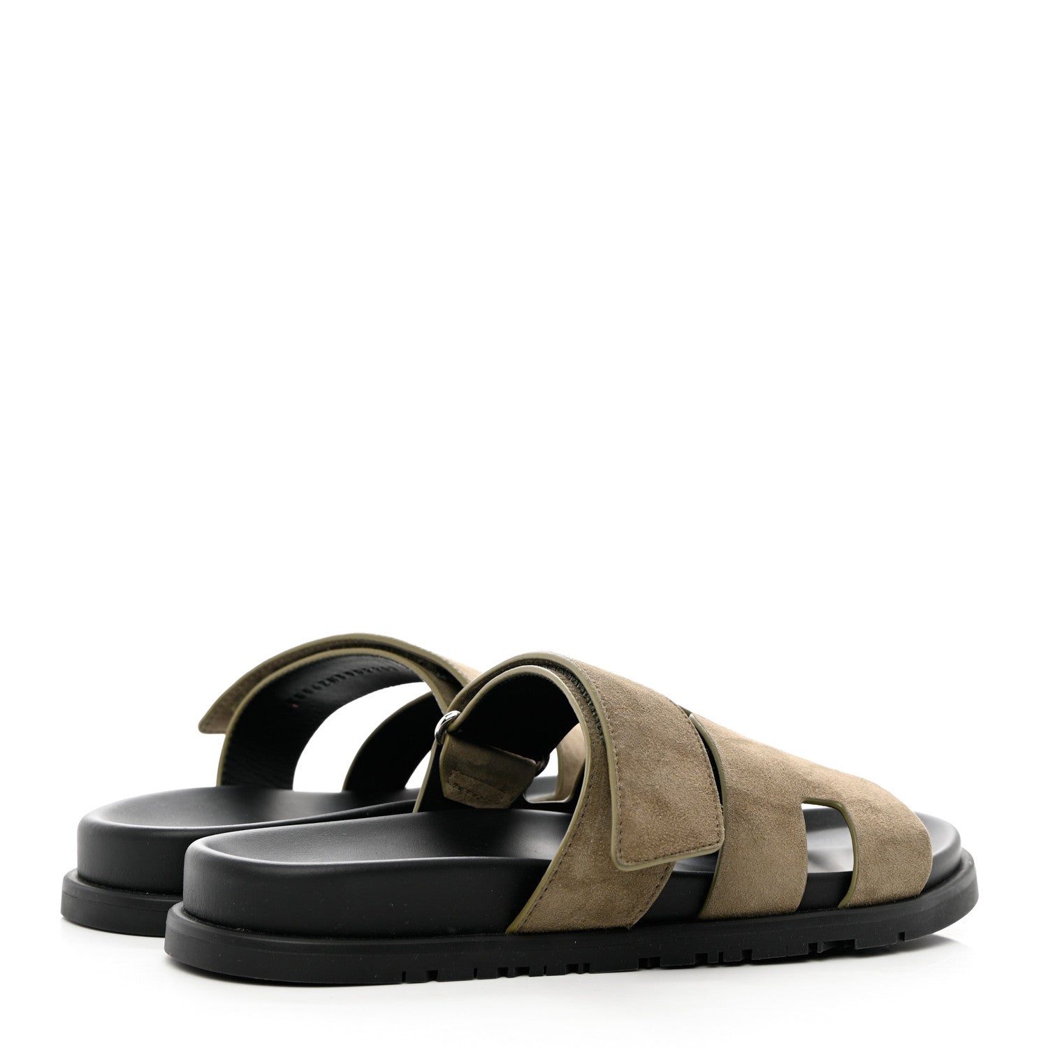 Hermes Suede Goatskin Mens Chypre Sandals 39 Vert Toundra 4 of 9