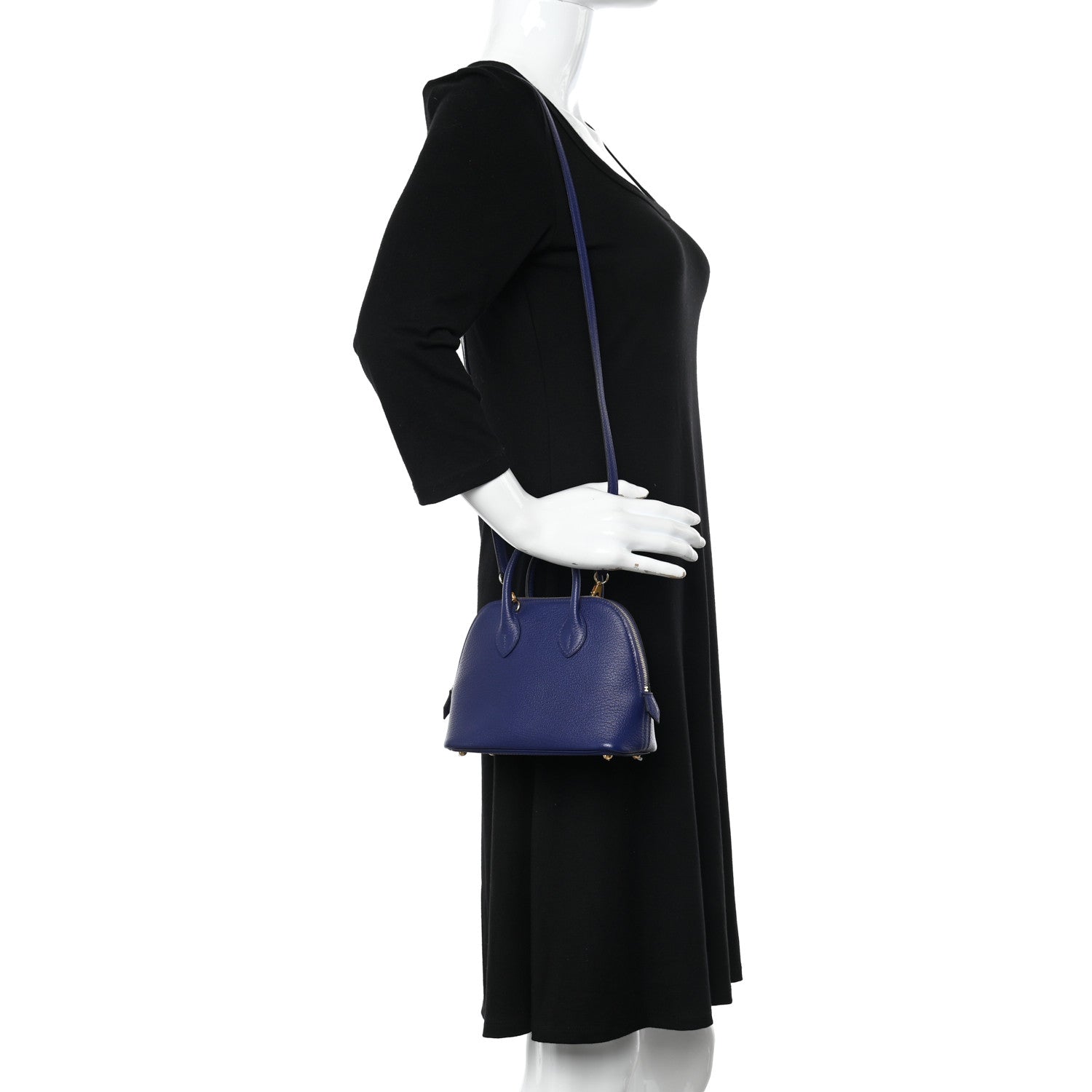 Hermes Chevre Mysore Mini 1923 Bolide Bleu Electrique 2 of 10