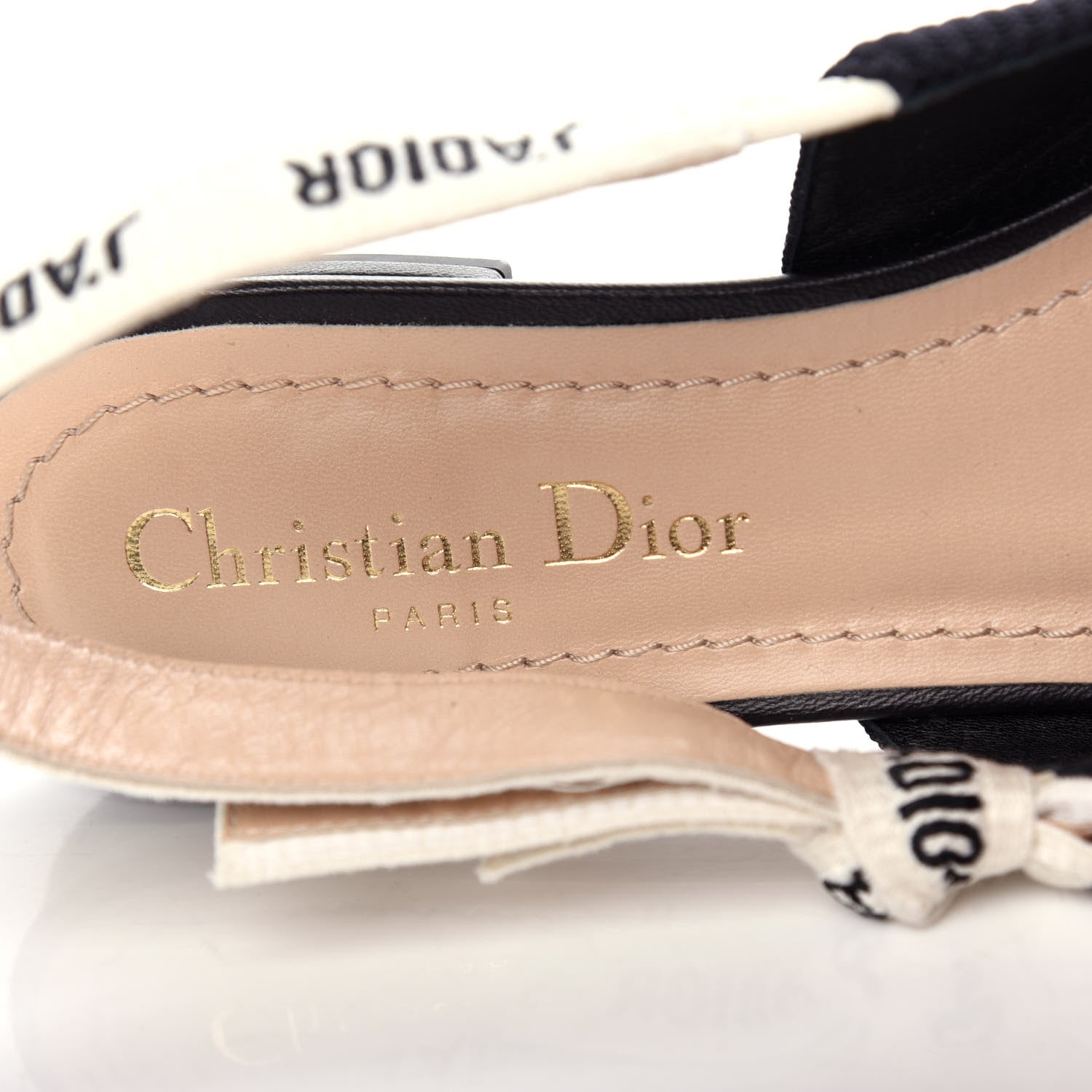Christian Dior Technical Canvas Ribbon J'Adior Slingback Ballet Flats 36.5 Black 8 of 11