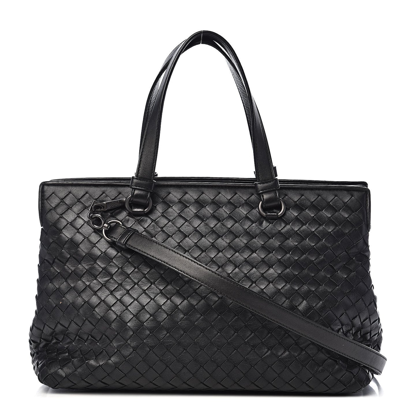 Nappa Intrecciato Small Accordion Tote Black
