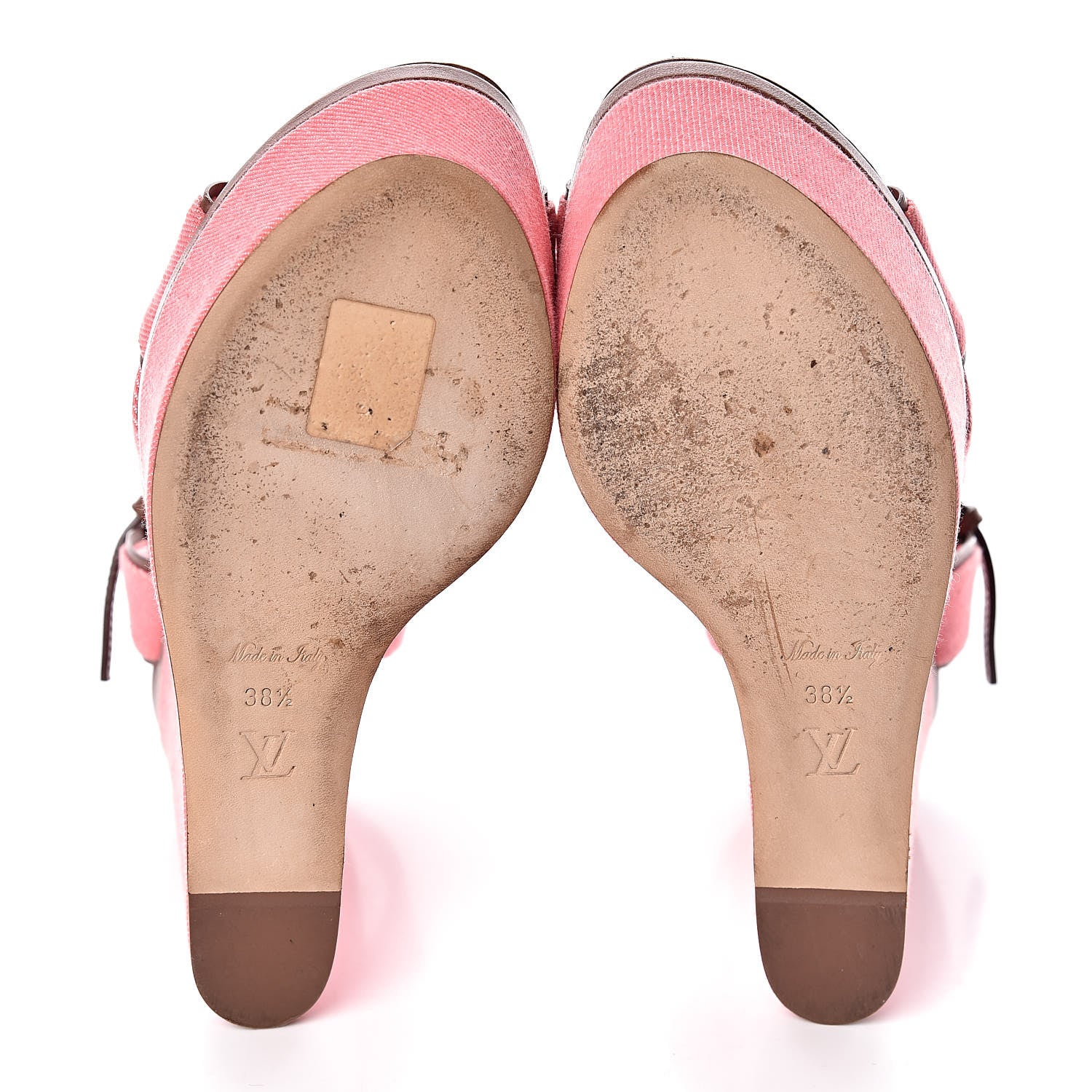 Louis Vuitton Denim Articles de Voyage Wedges 38.5 Rose 7 of 12