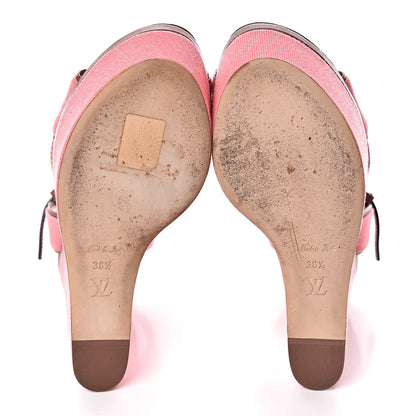 Louis Vuitton Denim Articles de Voyage Wedges 38.5 Rose 7 of 12
