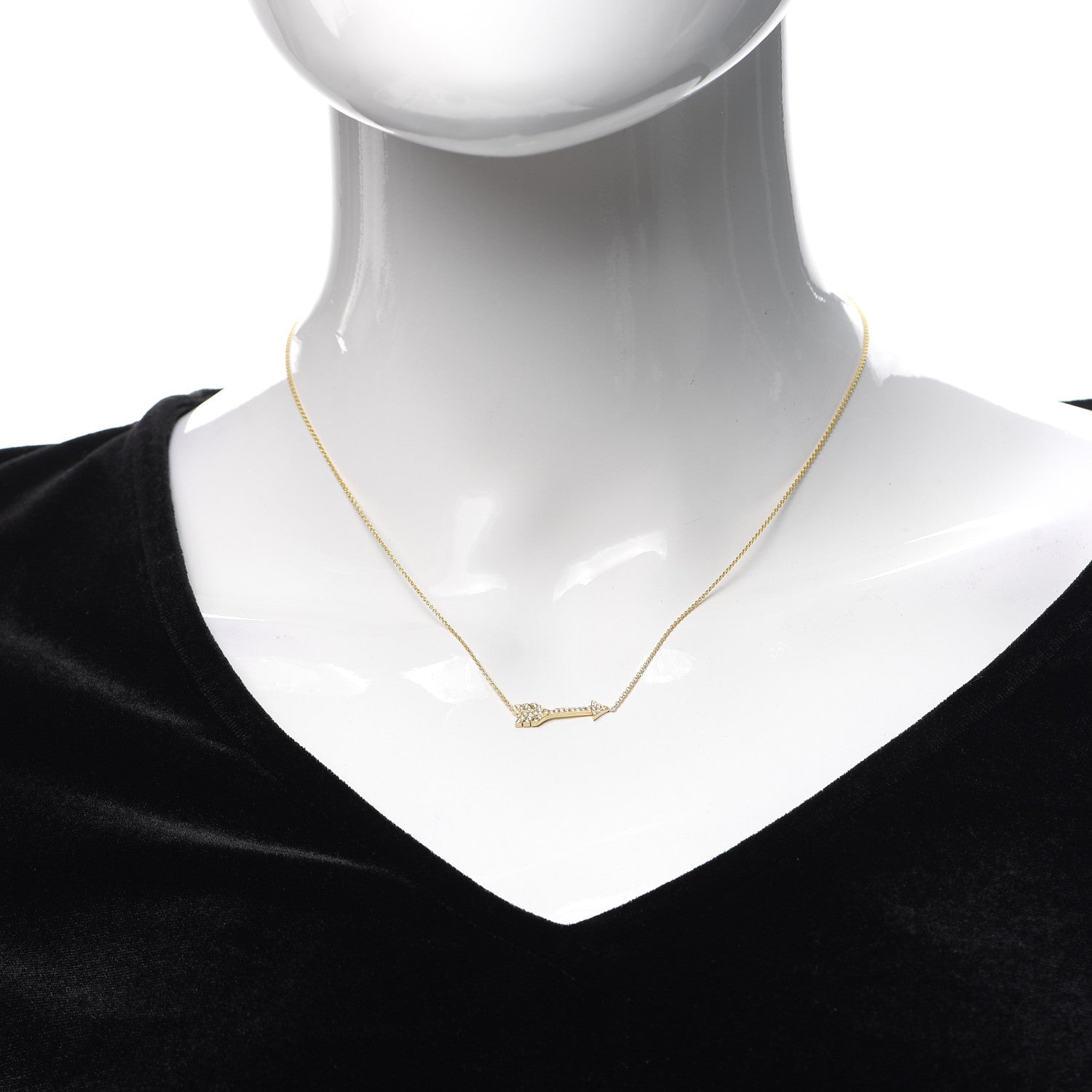 Jennifer Meyer 18K Yellow Gold Diamond Arrow Necklace 2 of 6